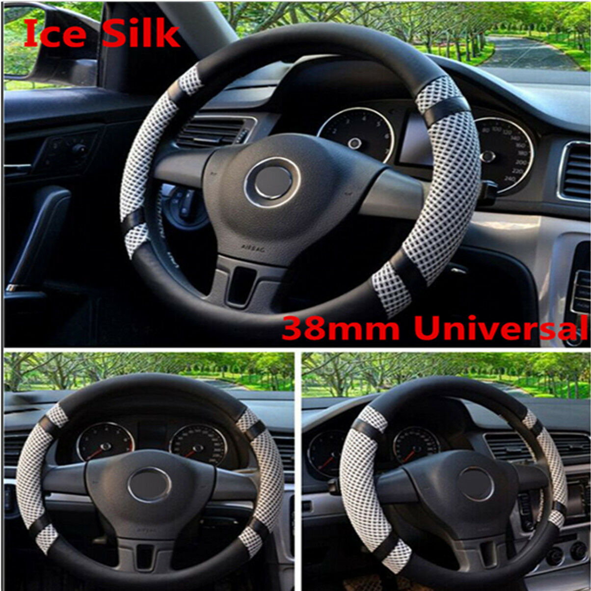 38cm Car Leather Steering Wheel Cover Universal Breathable An-ti Slip Grip Hit