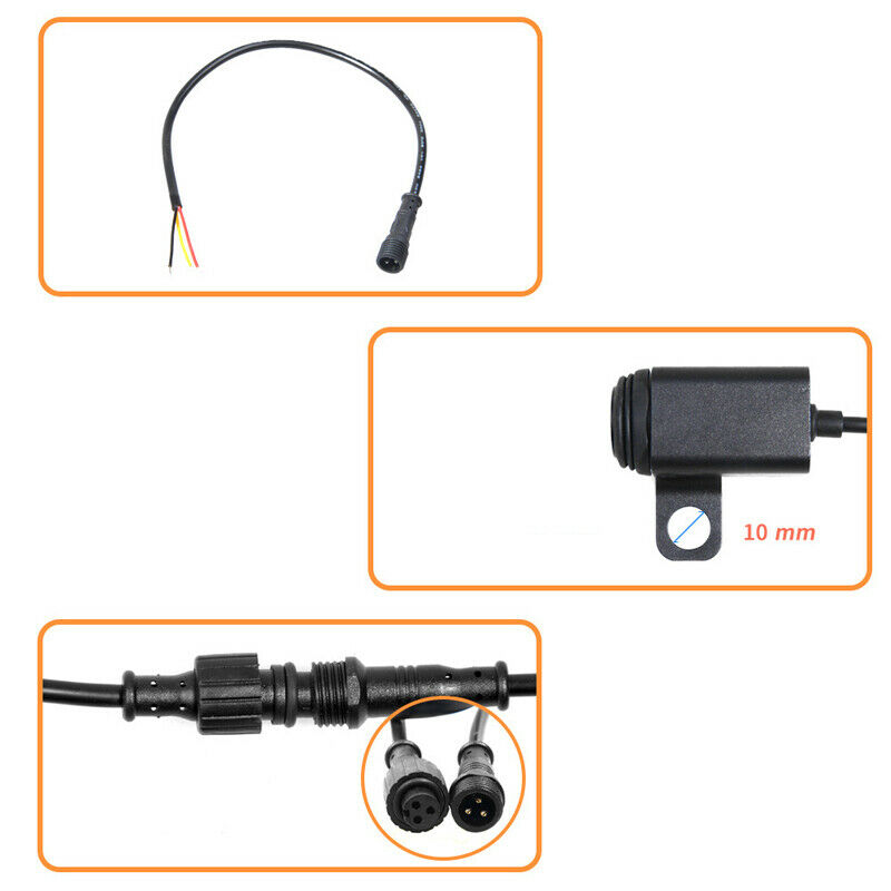 Motorcycle Bike Handlebar Rearview Mirror Switch w/ Wiring Harness For LED Light