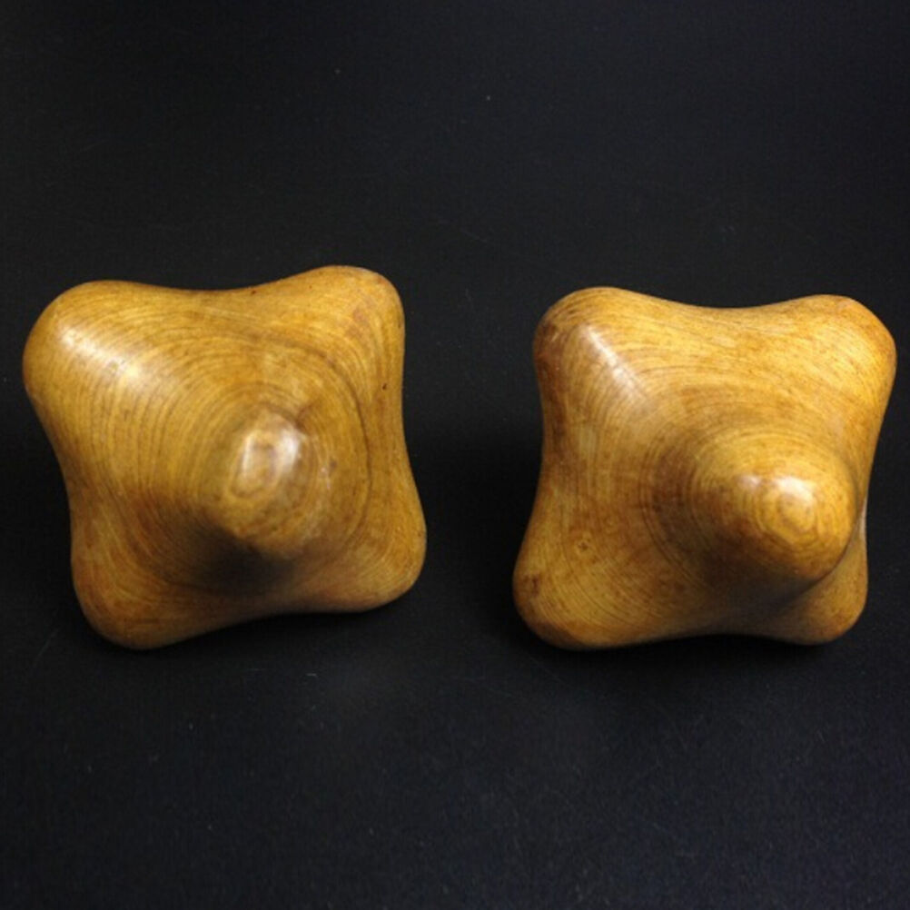 2x Hot Massage Therapy Hand Palm Reflexology Relaxation Wood Wooden Star Tool BD