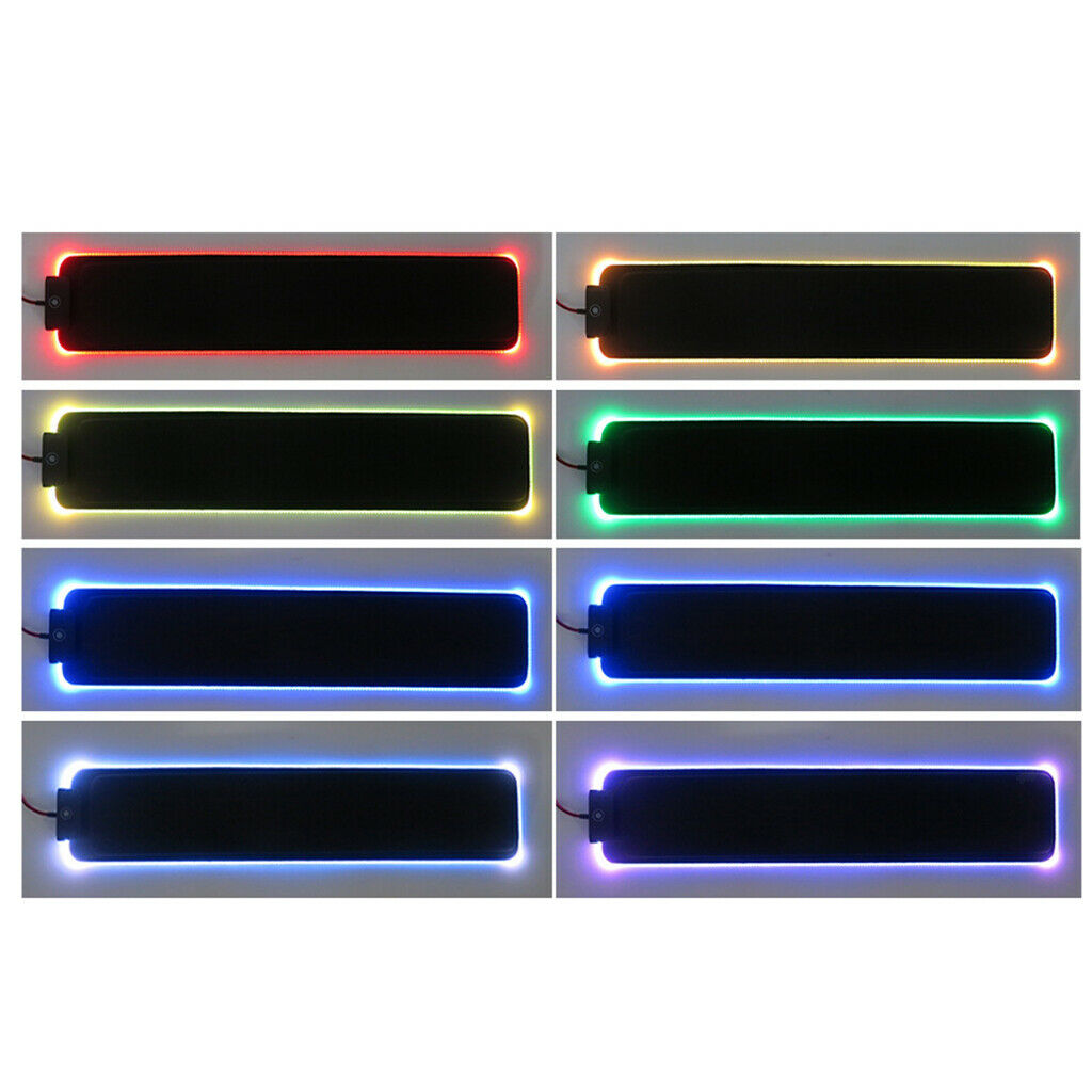 RGB LED Lighting Hard Gaming Mouse Pad/Mat Colorful Rubber Base 18.5"x4