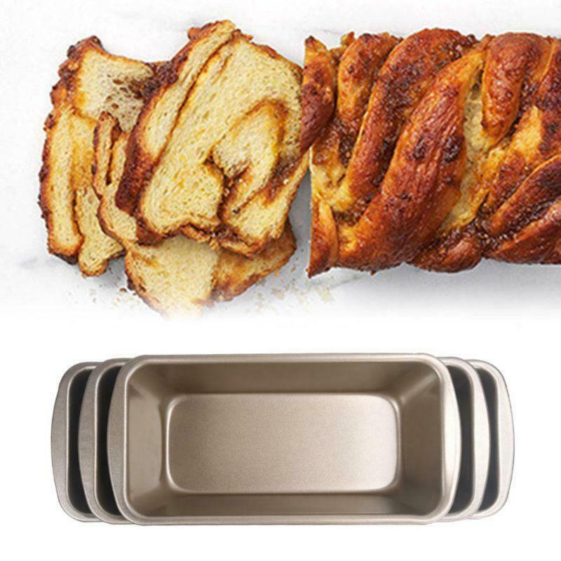 3pcs/set Rectangle Loaf Pan Toast Bread Cake Mold Carbon Steel Pastry Mould DIY
