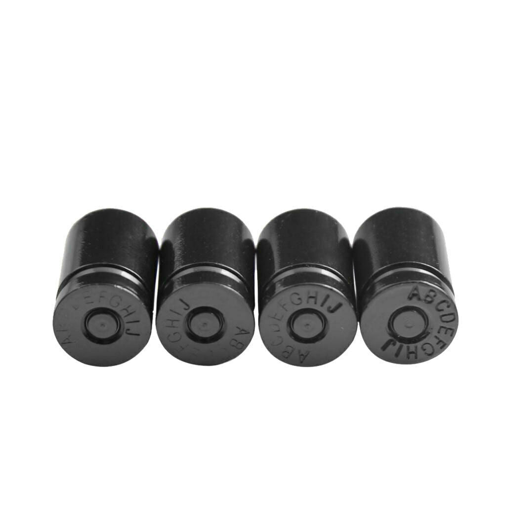 Pack of 4 Aluminum Alloy Car Truck Bicycle Tire Stem Valve Caps Dust Covers