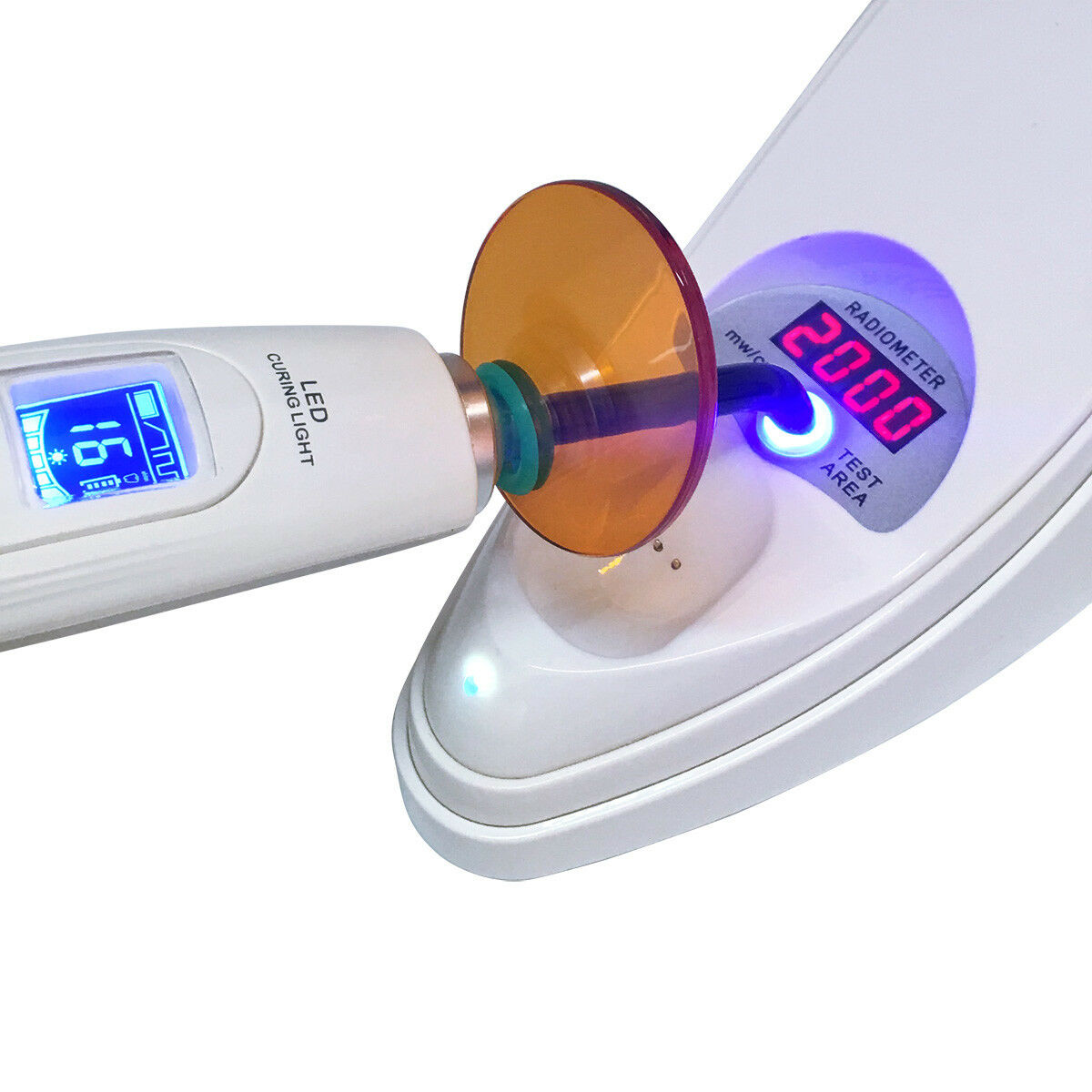 Dental LED Curing Light Lamp Light Meter 2000mw/cm2 Noiseless AZ688-2 White