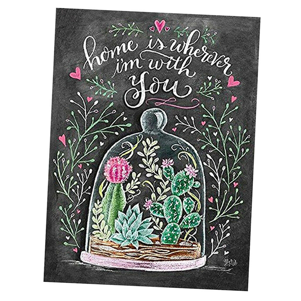 5D Diamond Painting Full Drill Embroidery Arts Home Decor Black Card