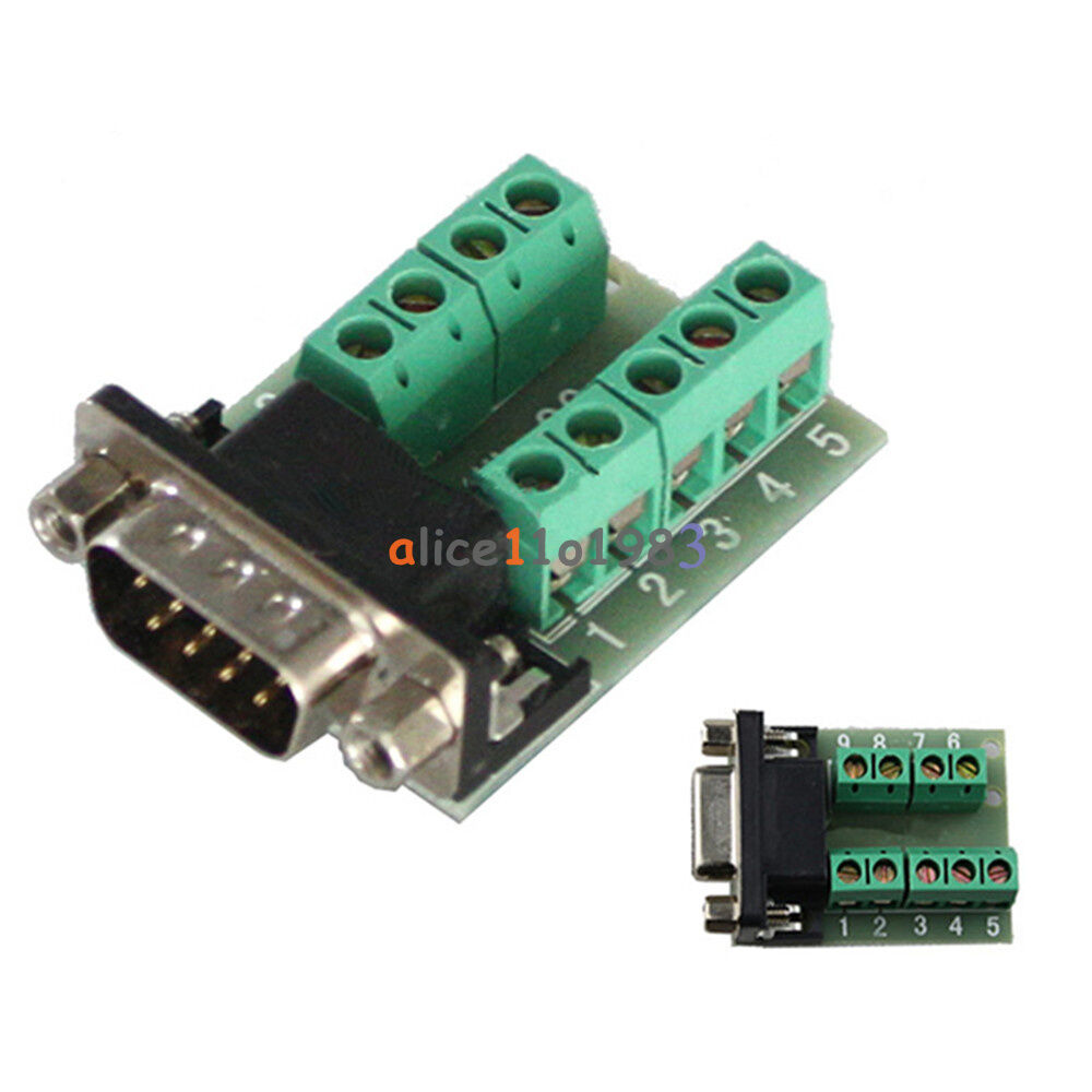 2pcs DB9 male adapter signals Terminal module RS232 Serial to Terminal DB9