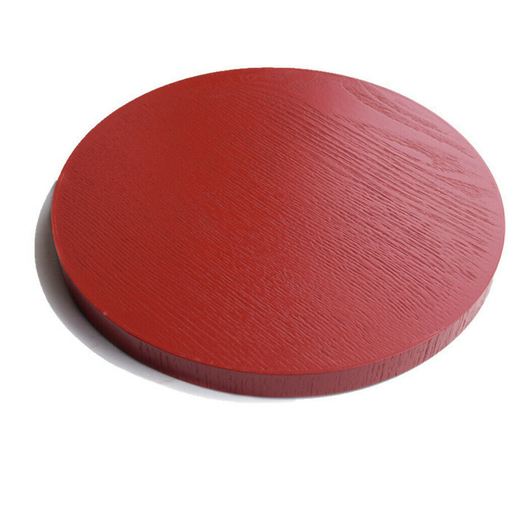 2x Wooden Serving Trays Salad Plate Red 21cm