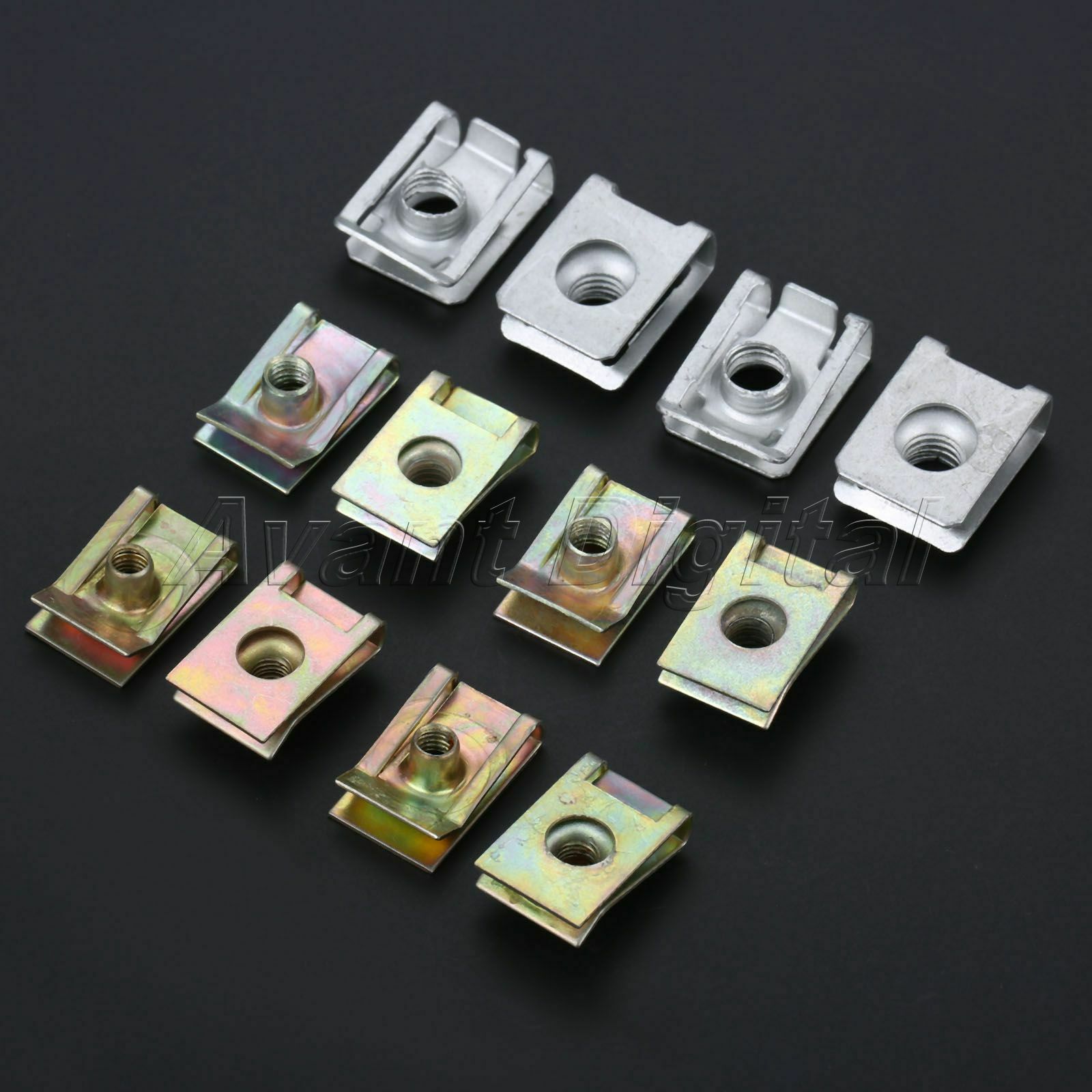 Car 10x M5 Fasteners Clips Triming Retainers Panel Rivets Metal Nuts Universal