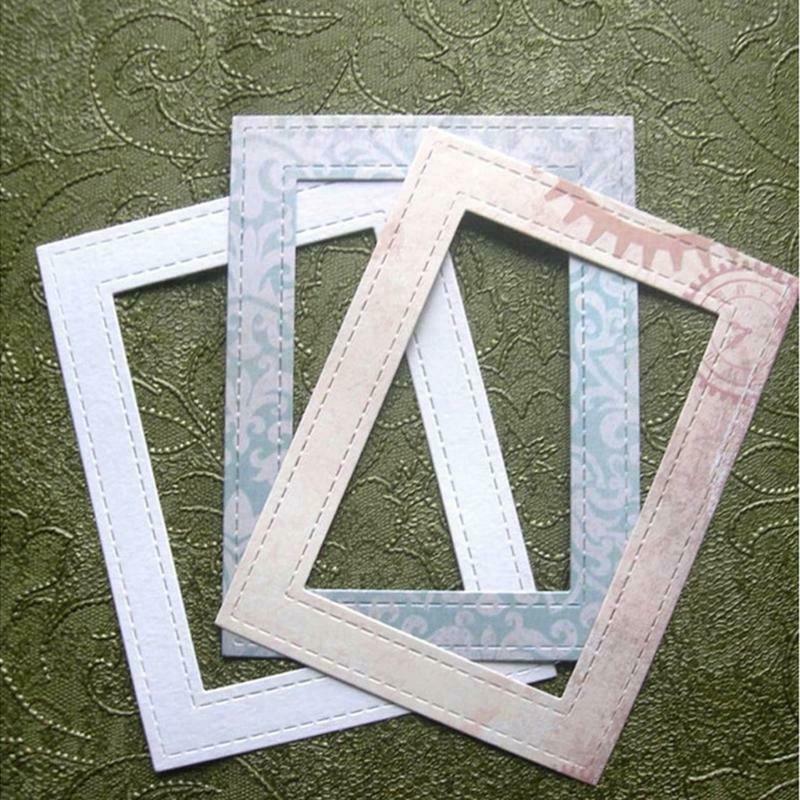 Rectangle Frame Cutting Dies Stencil Scrapbooking DIY Album Stamp Paper Cards