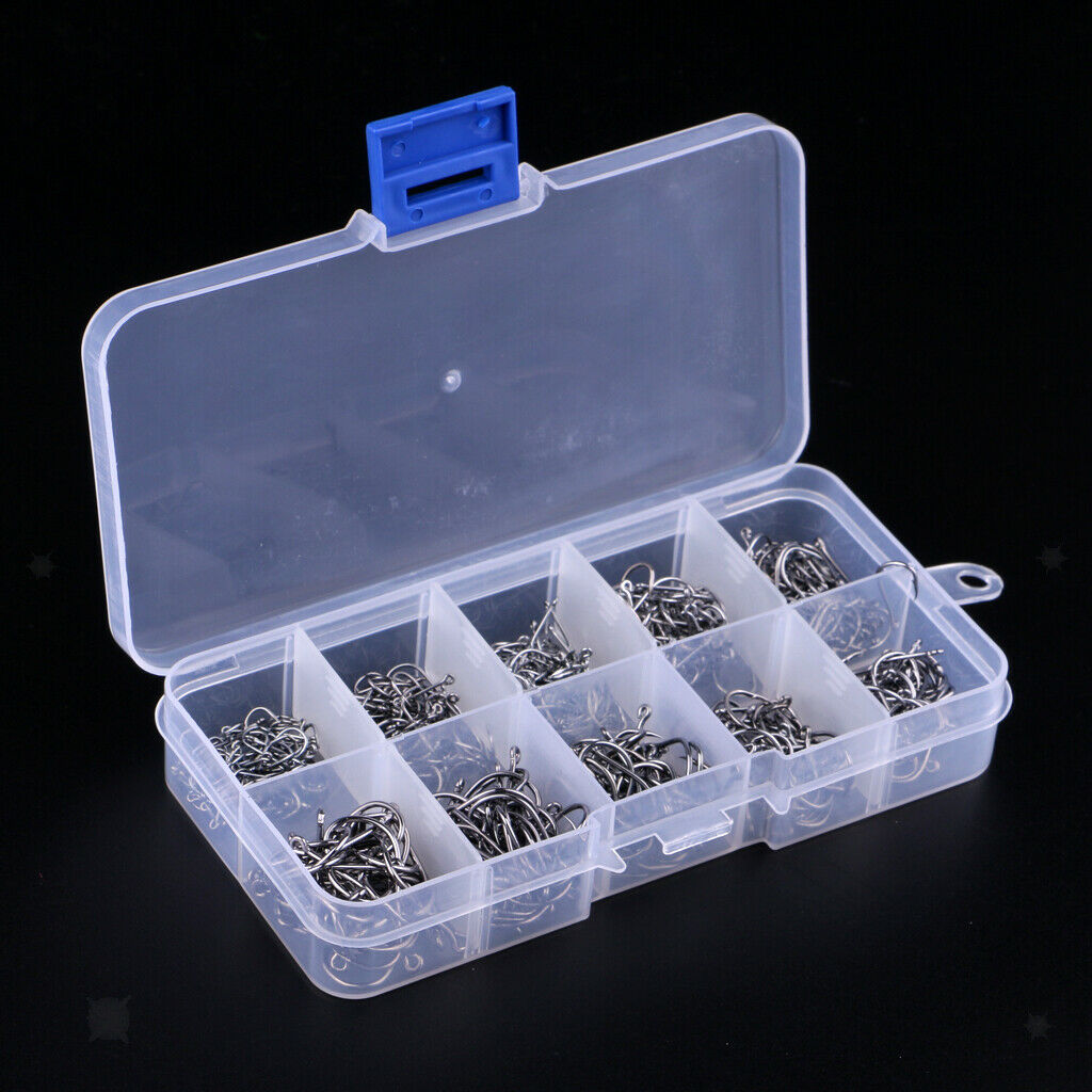 500Pcs Barbed Fishing Hooks Offset Hooks Octopus Crab Hooks Fishhook 10 Size