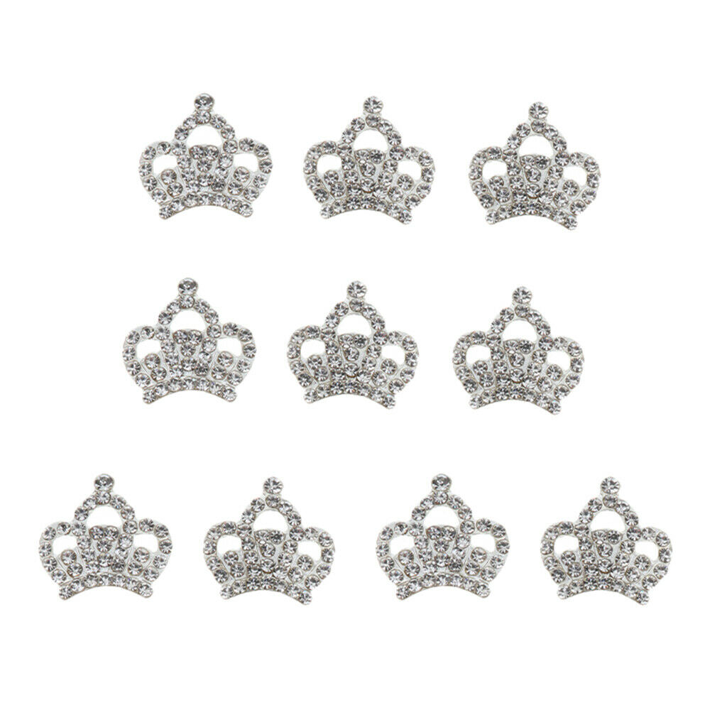 Rhinestone Crown Flatback Buttons Embellishments Crafts Craft Stick On