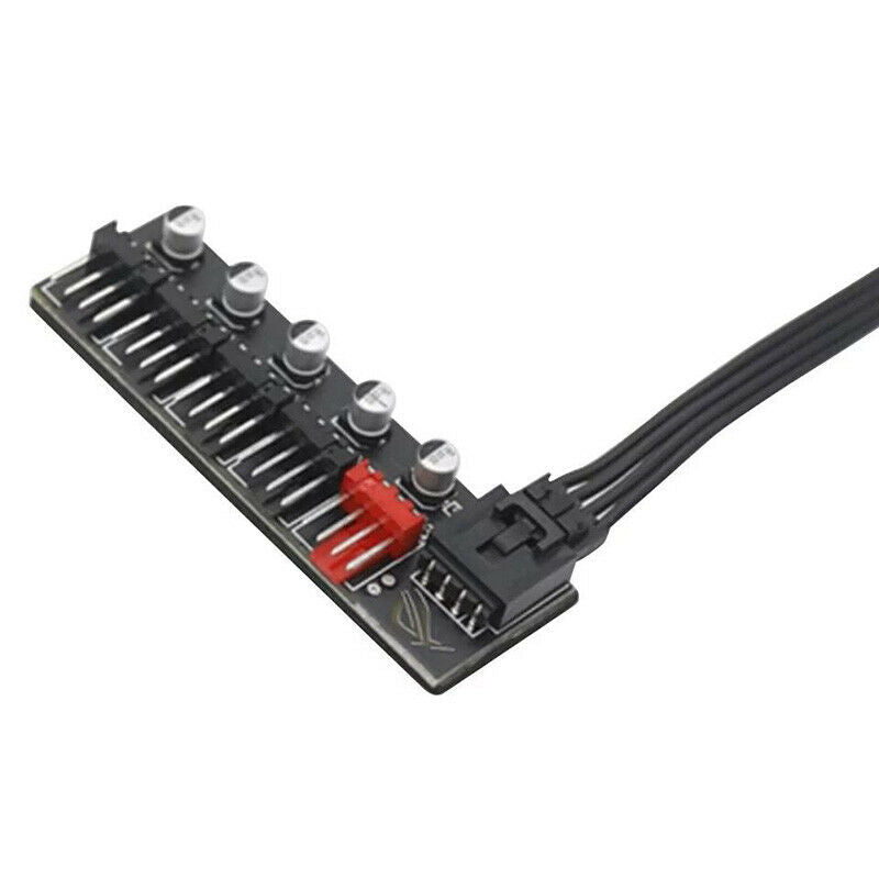 5Port PC Fan Hub Splitter Speed Controller Adapter for 4Pin PWM Cooler Co.l8