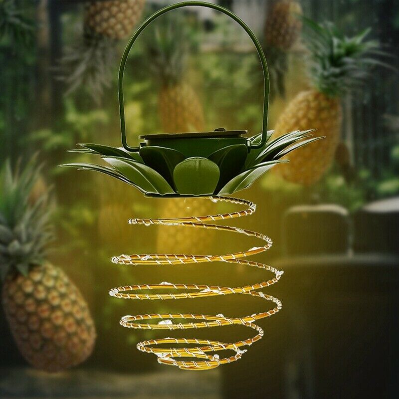 2Pack Pineapple Solar Lantern Lights Outdoor Waterproof Solar Spotlight for YaF4