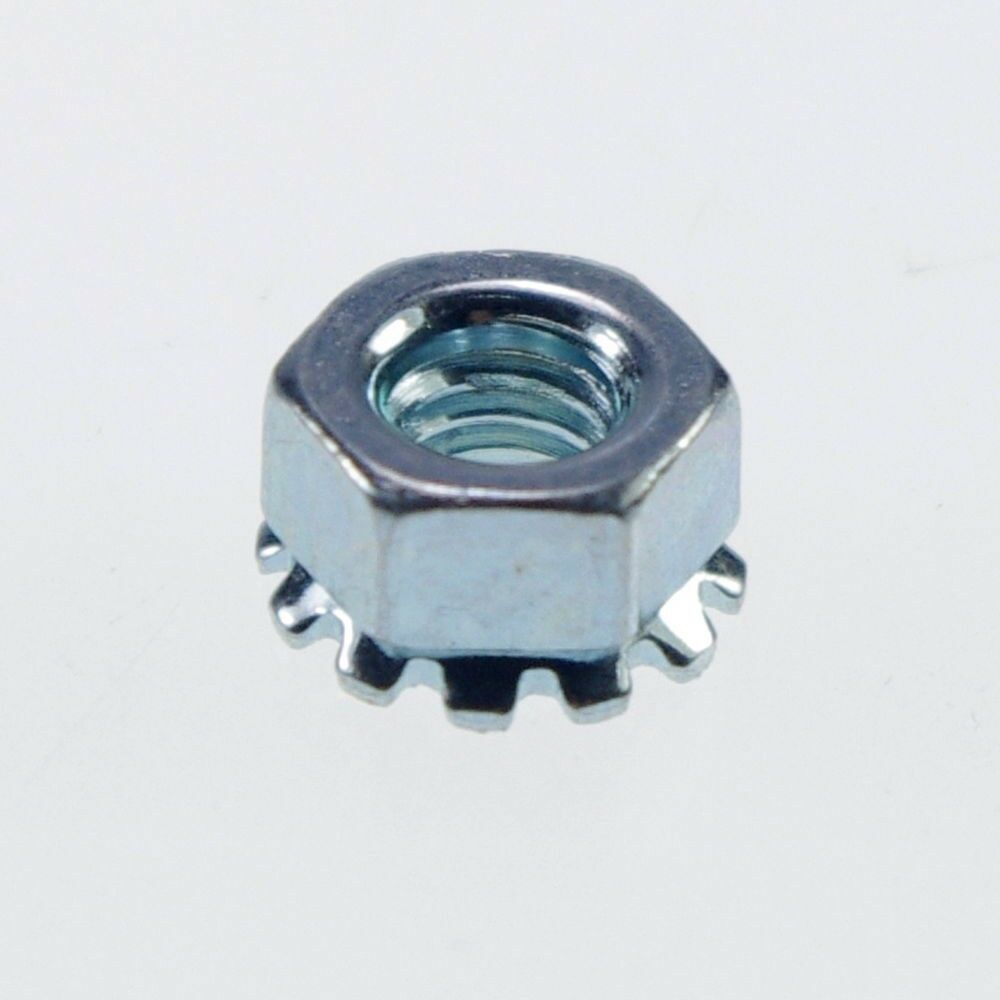 Lot100 Metric M4 Zinc Plated Steel Hex Keps K Lock External Tooth Lock Nuts