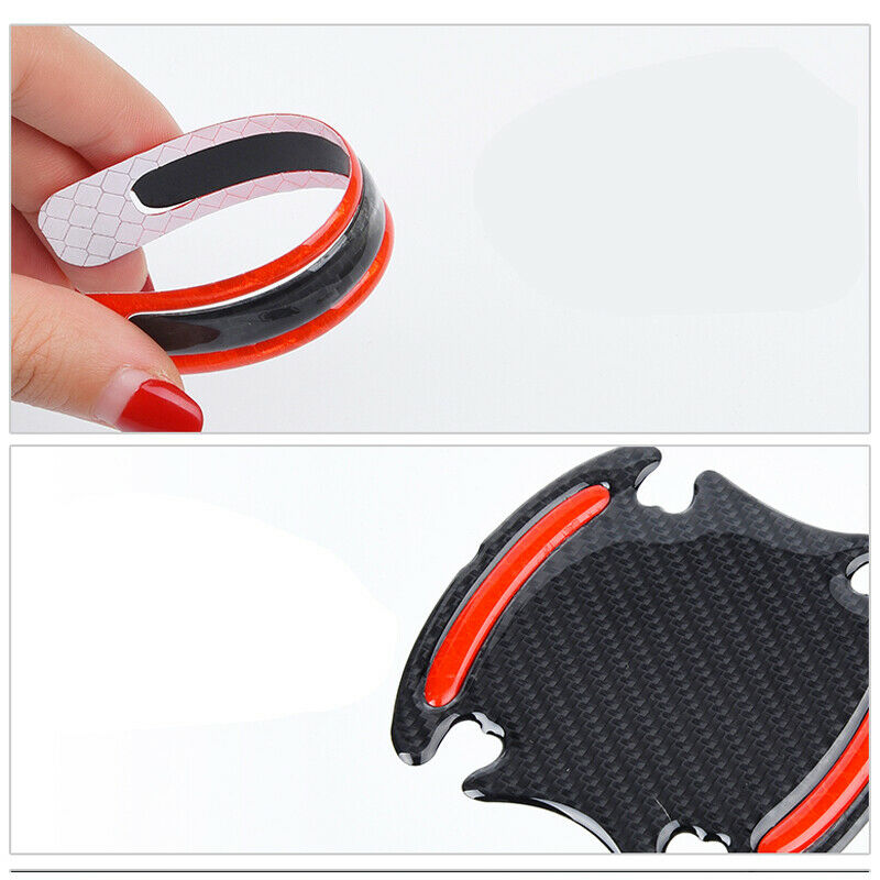8PCS Car Exterior Door Stickers Reflective Tape Night Safety Anti-Scratch Trim