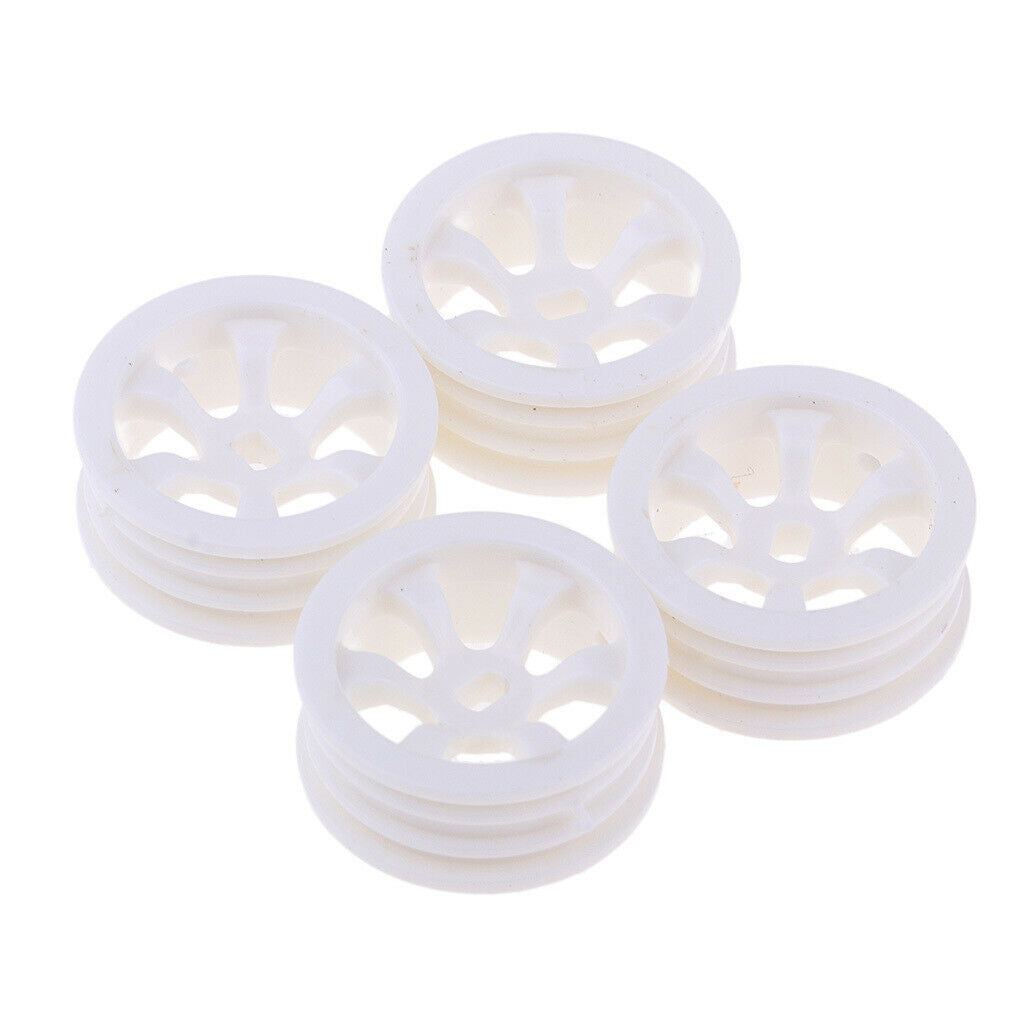 4 pieces white plastic rim replacement rims spare parts for 1:28 WLtoys