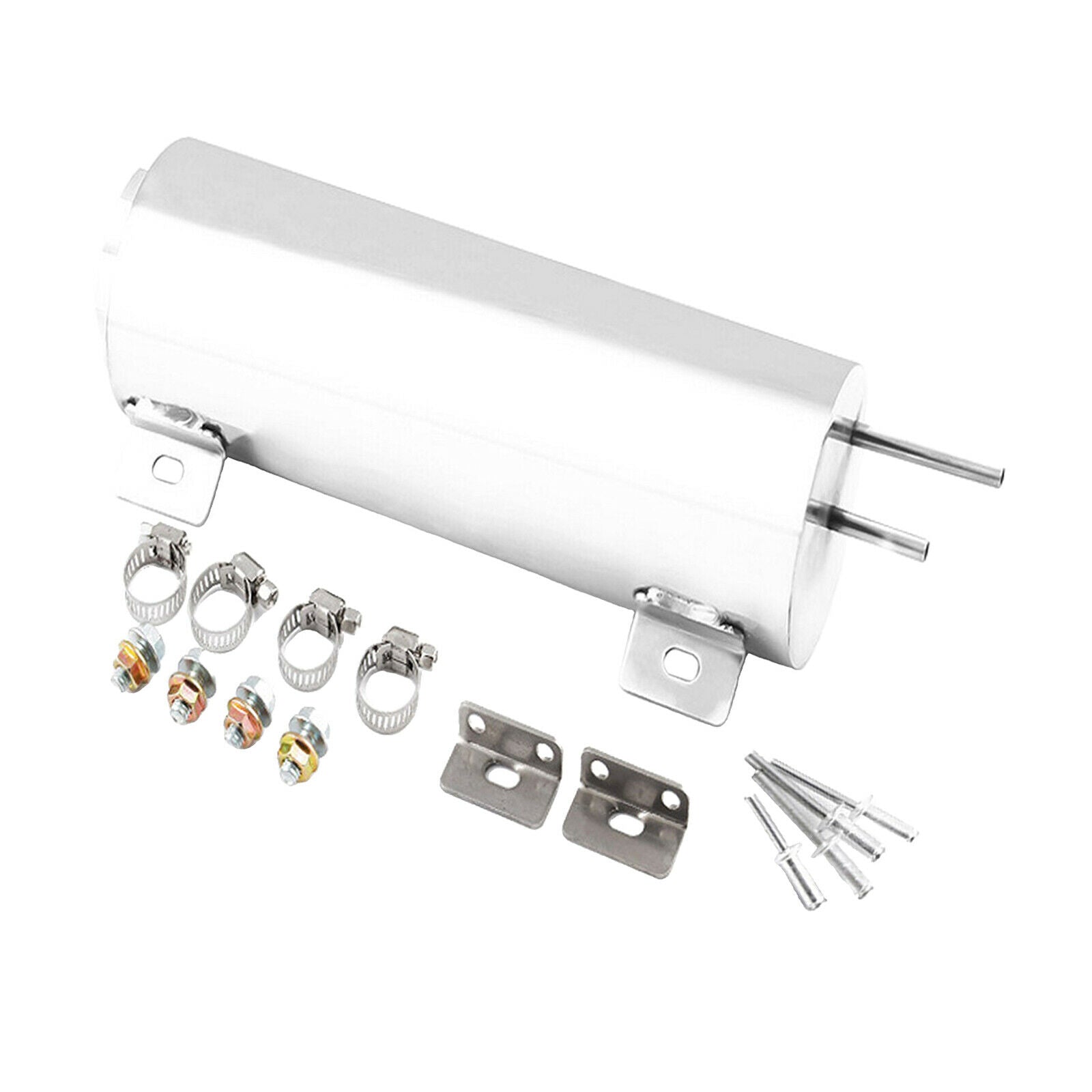 32OZ Radiator Coolant Overflow Puke Tank Polished Stainless Steel 3"×10"