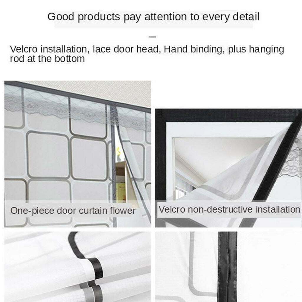 1Pcs Plastic Anti-insect Door Curtain Grey Plaid Screen Screen Door Closure