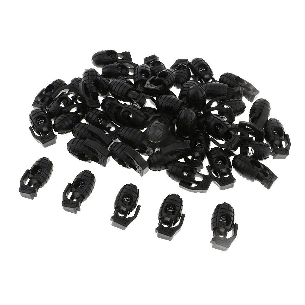50pcs   Drawstring Buttons Cord Lock Rope Stopper Spring Toggle Buckle