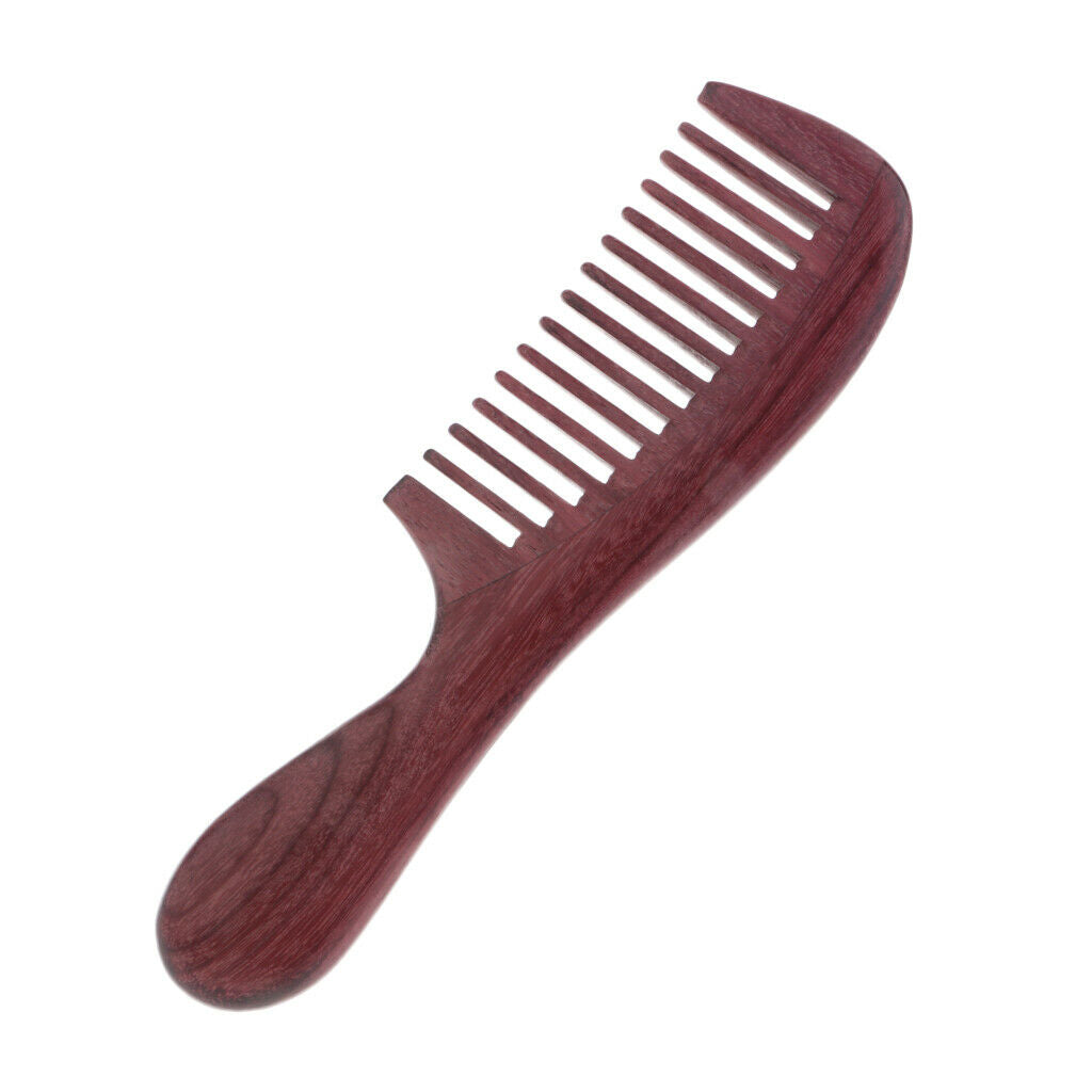 Durable Purpleheart Wood Hair Comb - No Static Detangling Wooden Comb with Round