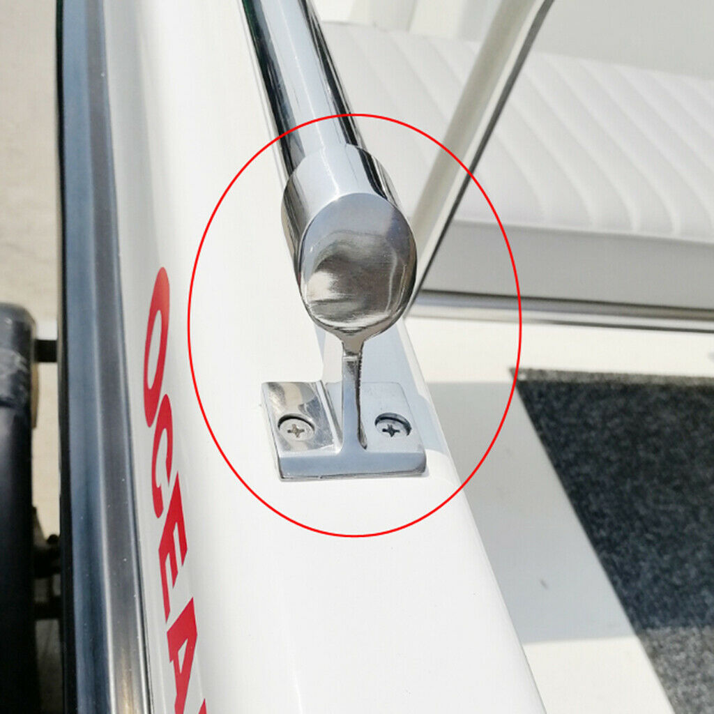 316 Stainless Steel Marine Boat Yacht Hand Rail Fitting Square Base Left End