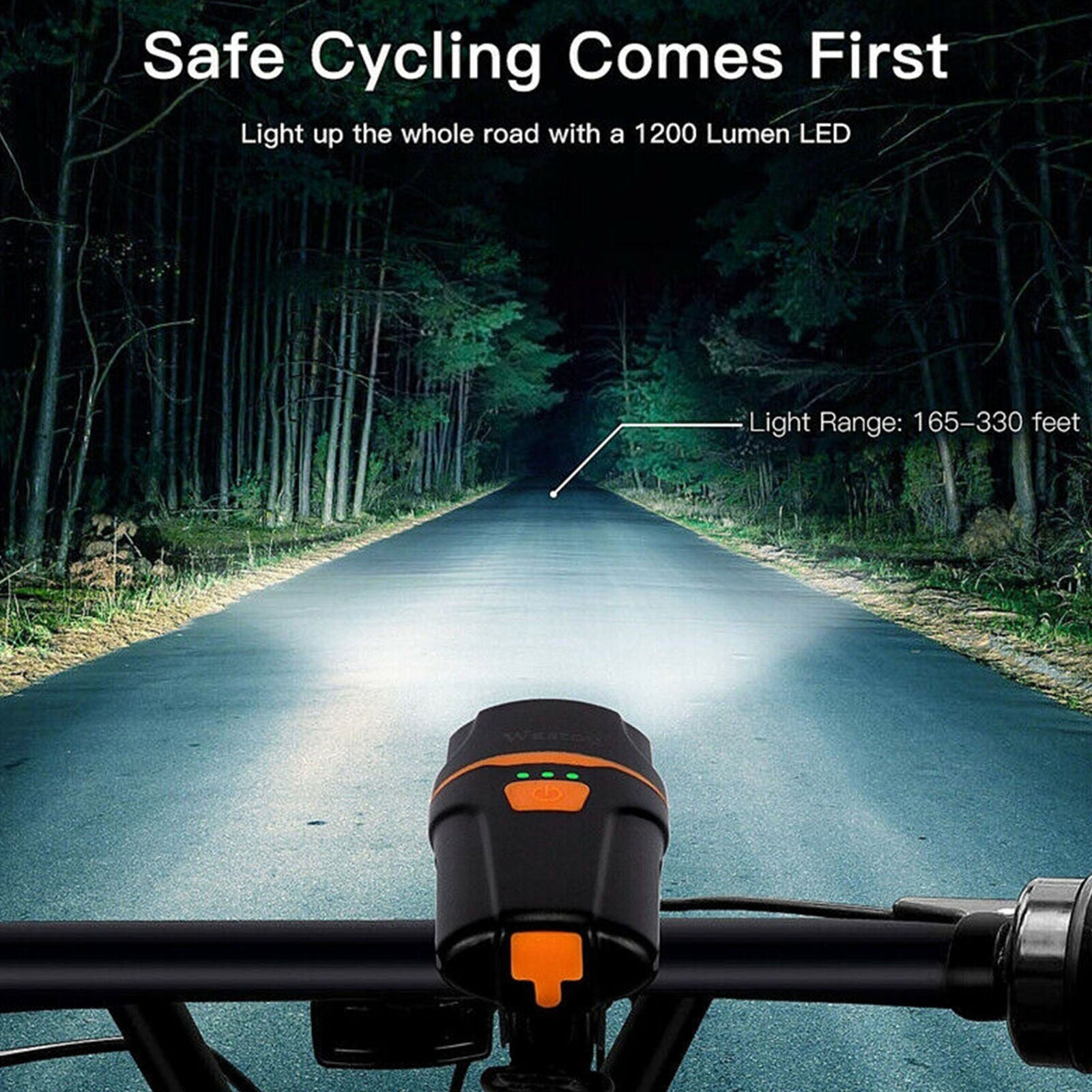 1200 Lumens Bicycle Light Bike Headlight LED USB Rechargeable IPX6