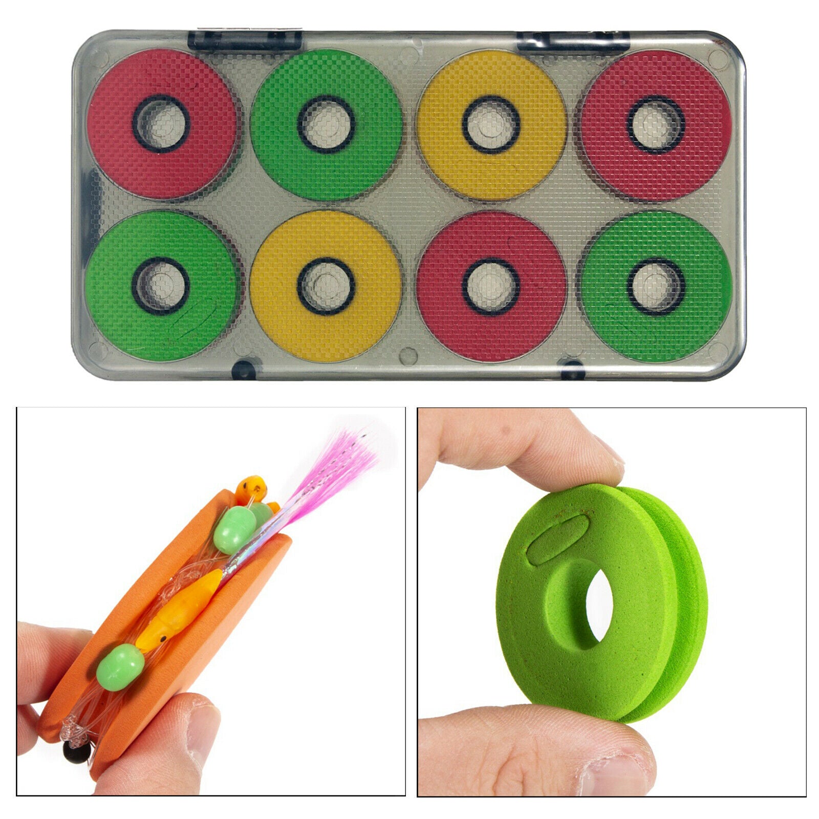 16Pieces Fishing Line Bobbin Spool Leader Rigs Tackle Organizer Holder