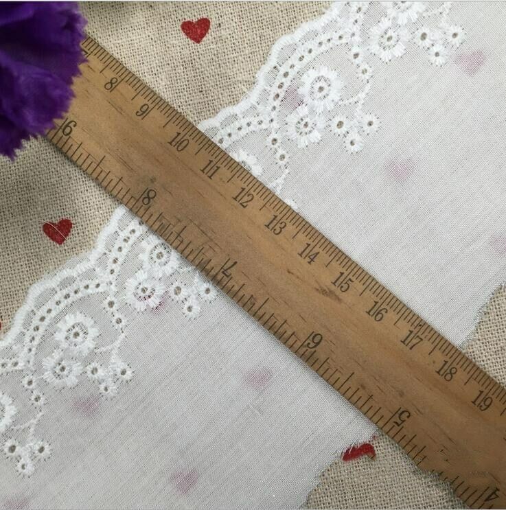5 Yards White cotton embroidery Flower Lace decoration Sewing clothes crafts