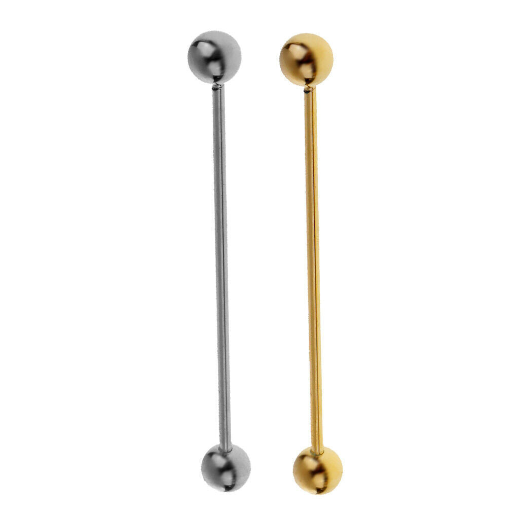2 Pieces Round Barbell Pin Necktie Clip Bar Mens Wedding Party Jewelry