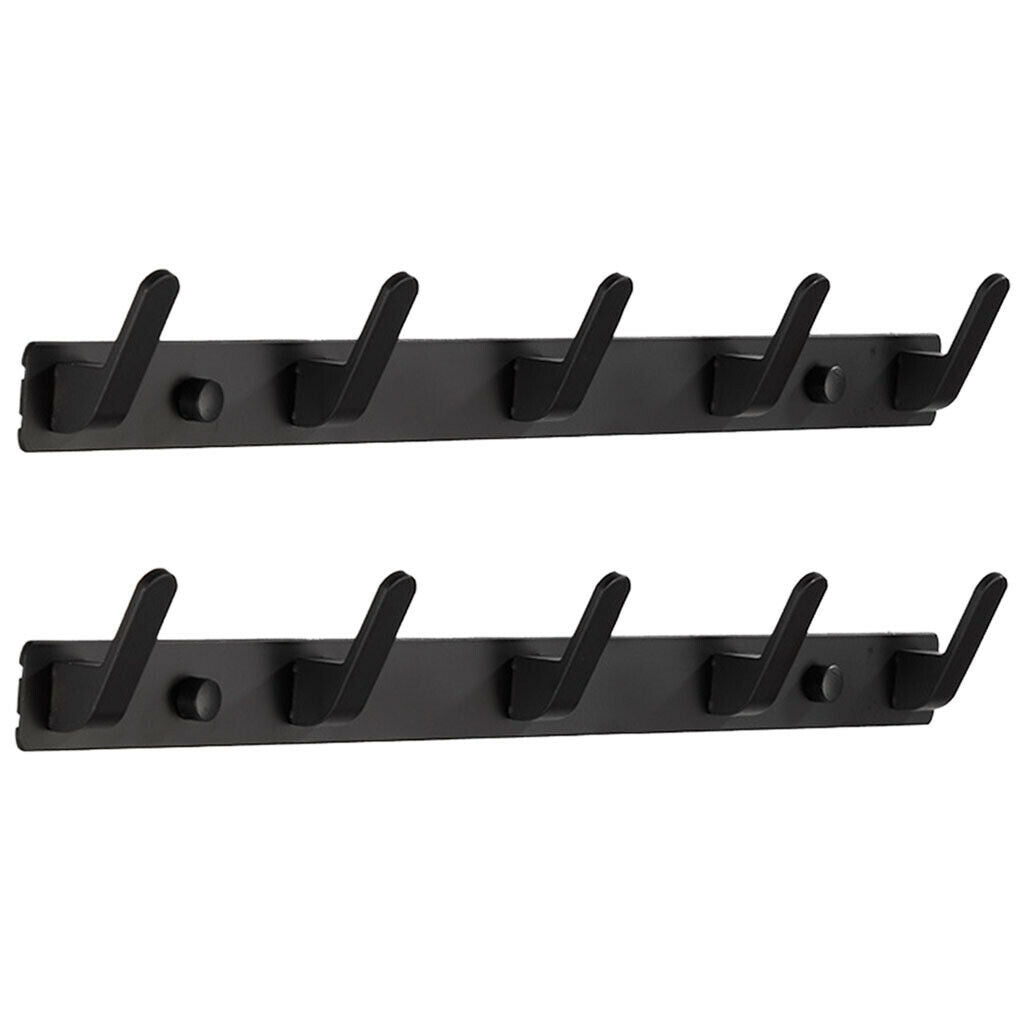 Metal Coat Rack Hanger for Hat Towel Purse Robes Backpack Entryway Black