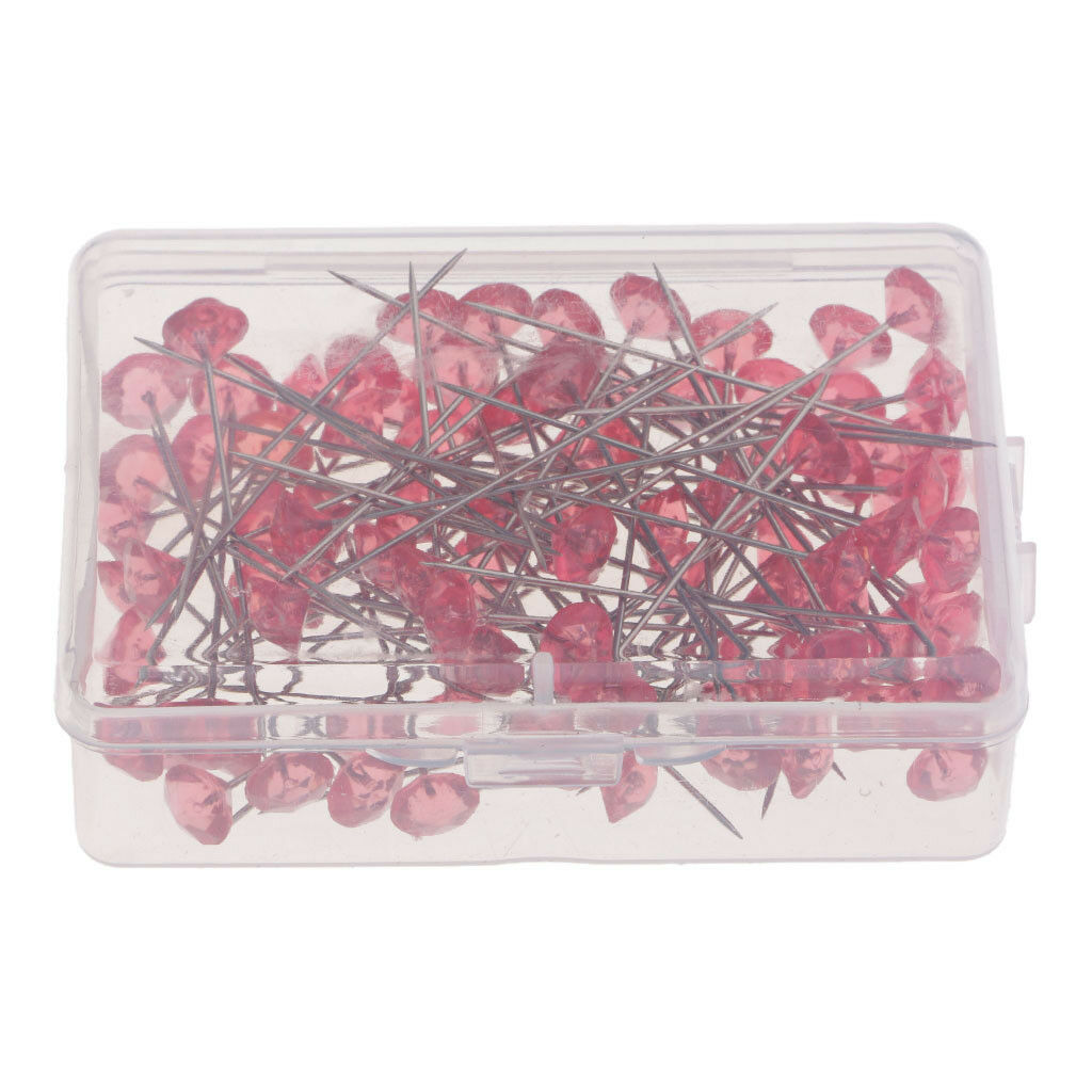 100pcs Red Diamante Diamond Head Pins for Bouquets Wedding Flowers Floristry
