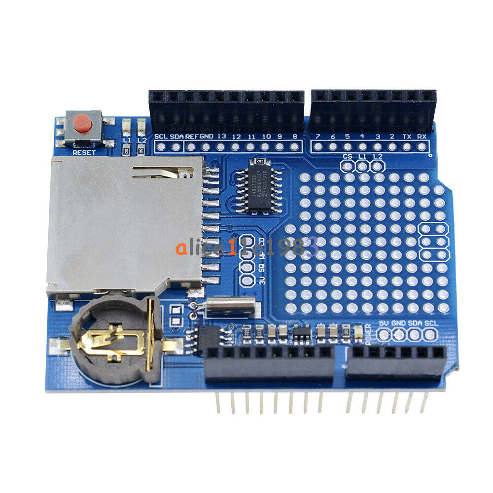 2PCS Data Logger DS1307 Logging Data Recorder Shield for Arduino UNO SD Card