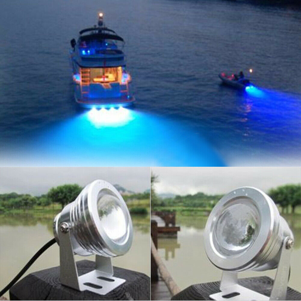Waterproof IP68 Marine Boat Yacht Lamp Underwater Light Blue LED Floodlight