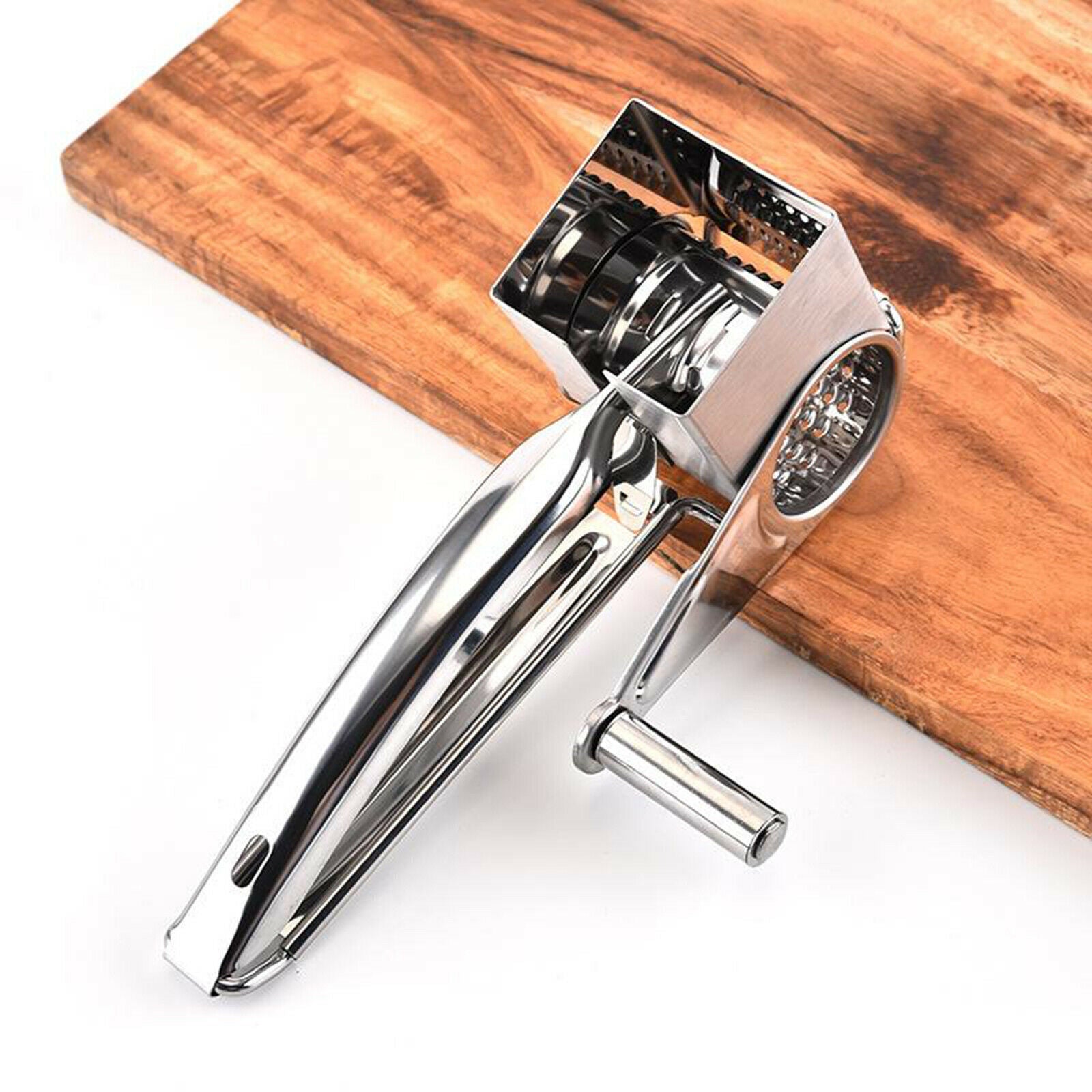 Manual Round Mandoline Slicer Shredder Rotary Cheese Grater Vegetable Cutter