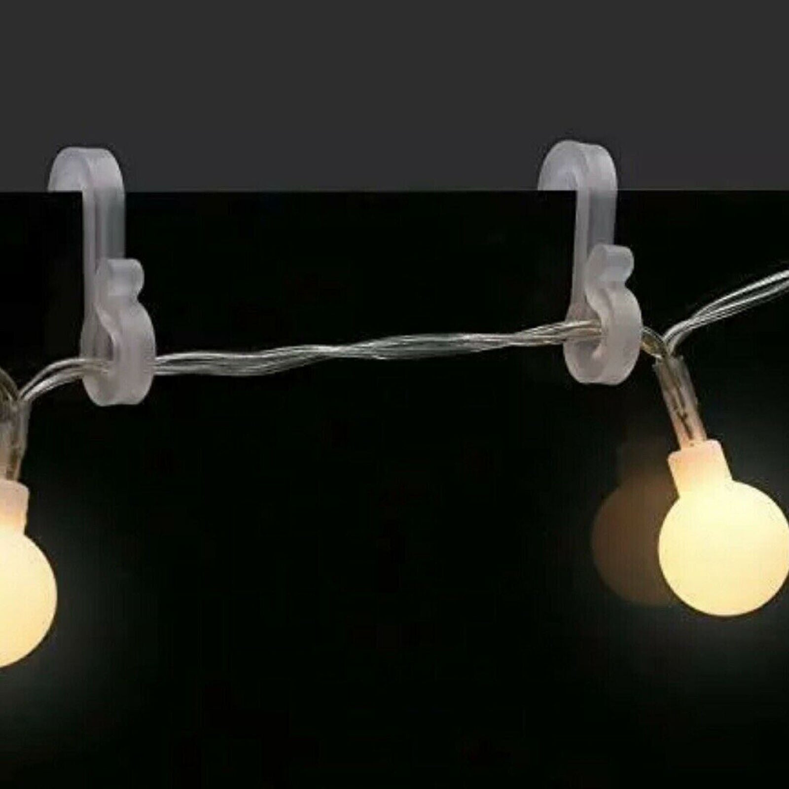 100 PCS Christmas Light Clips Gutter Hang Hooks For Outside String Lights White