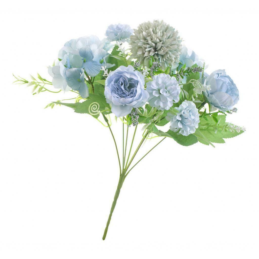 5Pcs 7 Head Artificial Silk Peony Hand Flower Bouquet for Garden Wedding