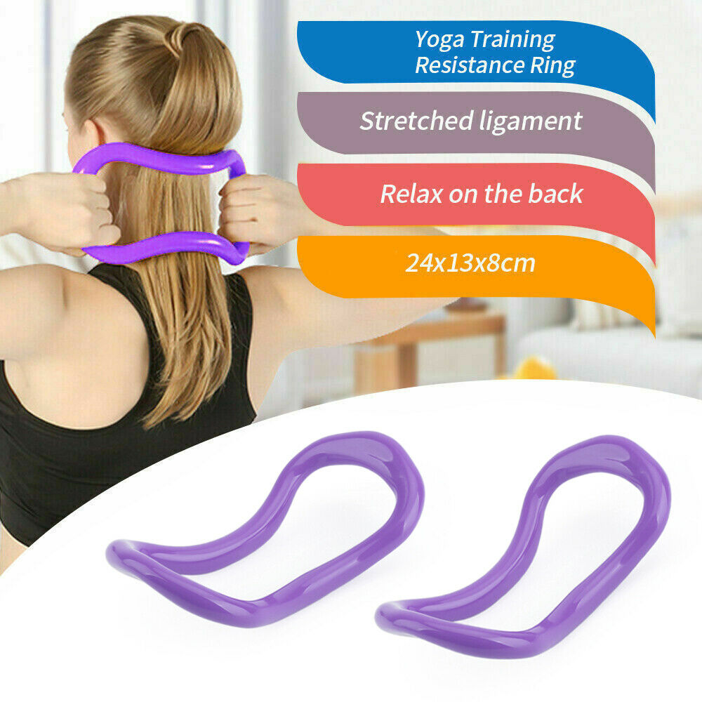 2xYoga Circle Stretch Resistance Ring Pilates Bodybuilding Fitness Workout LP B5