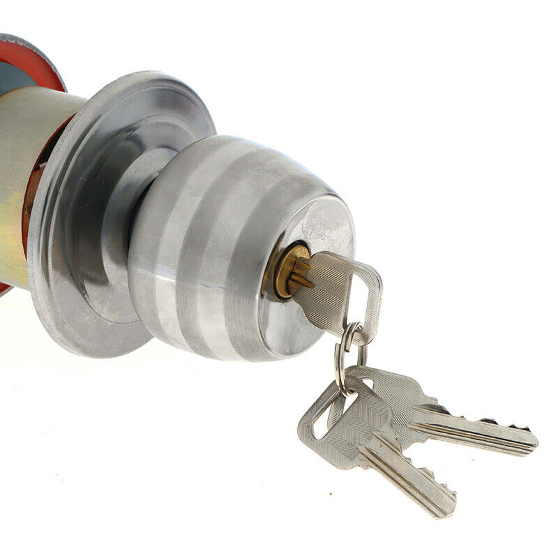 Stainless Steel Round Door Knobs Handle Internal Door Lock with Key for BathBDA
