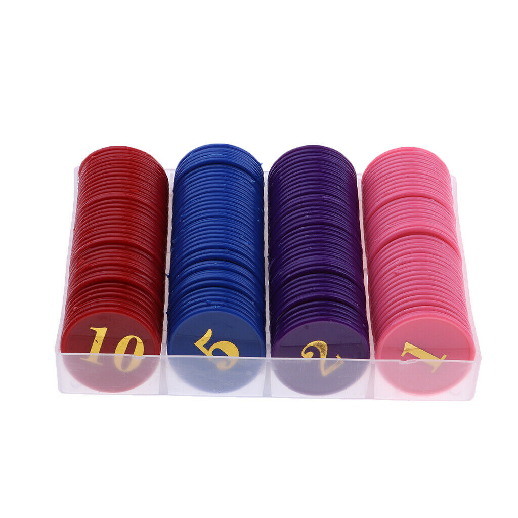 160x Game Wager Mahjong Chips for Gambling Poker Game, Style 1