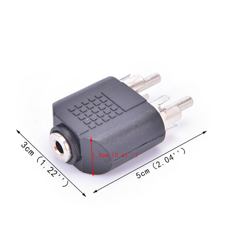 3.5mm  Female Jack To 2 Dual RCA Male Y Splitter Audio Adapter Convert.l8