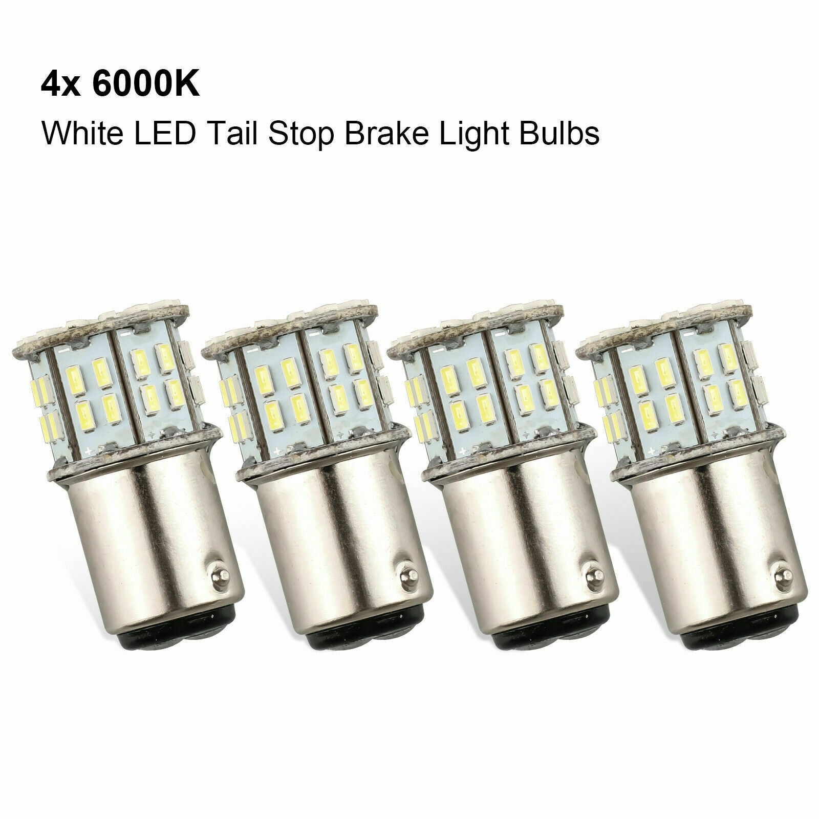 4x 6000K Super White 1157 BAY15D 50-SMD LED Tail Stop Brake Light Bulbs 7528 12V