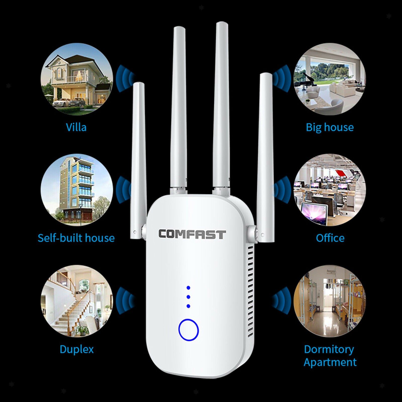 1200Mbps Wifi Extender Amplifer Signal Booster w/Ethernet Port AU Plug