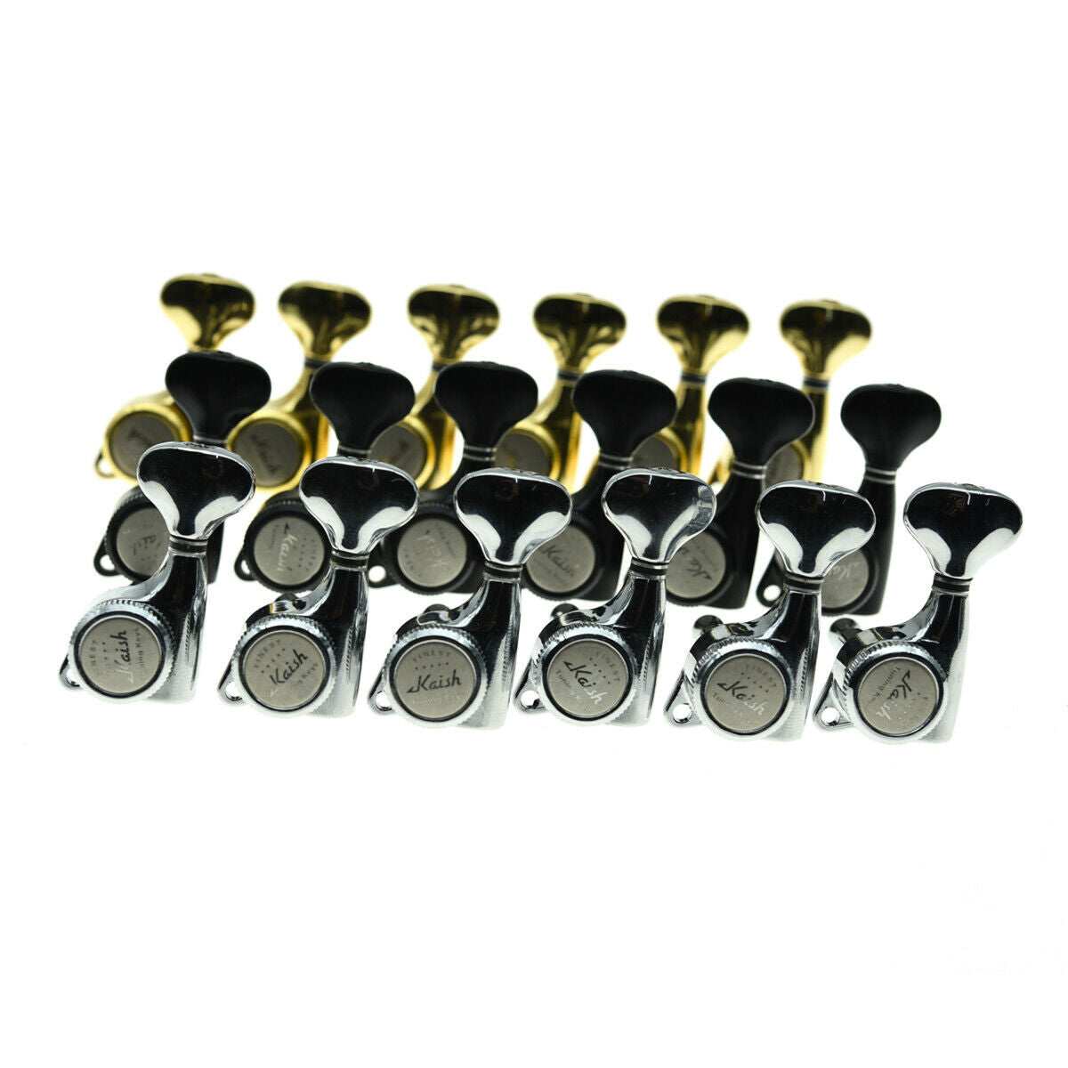 Lefty 6 Inline 18:1 Gear Ratio Guitar Locking Tuners Machine Heads Tuning Key GD