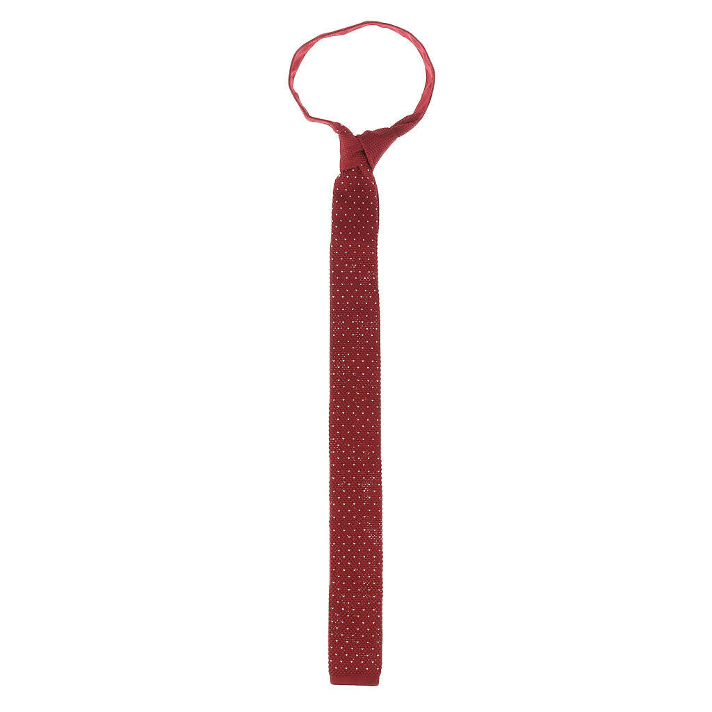 2pcs Gentleman Mens Casual Knit Knitted Flat Ties, Narrow Woven Necktie, Cravate