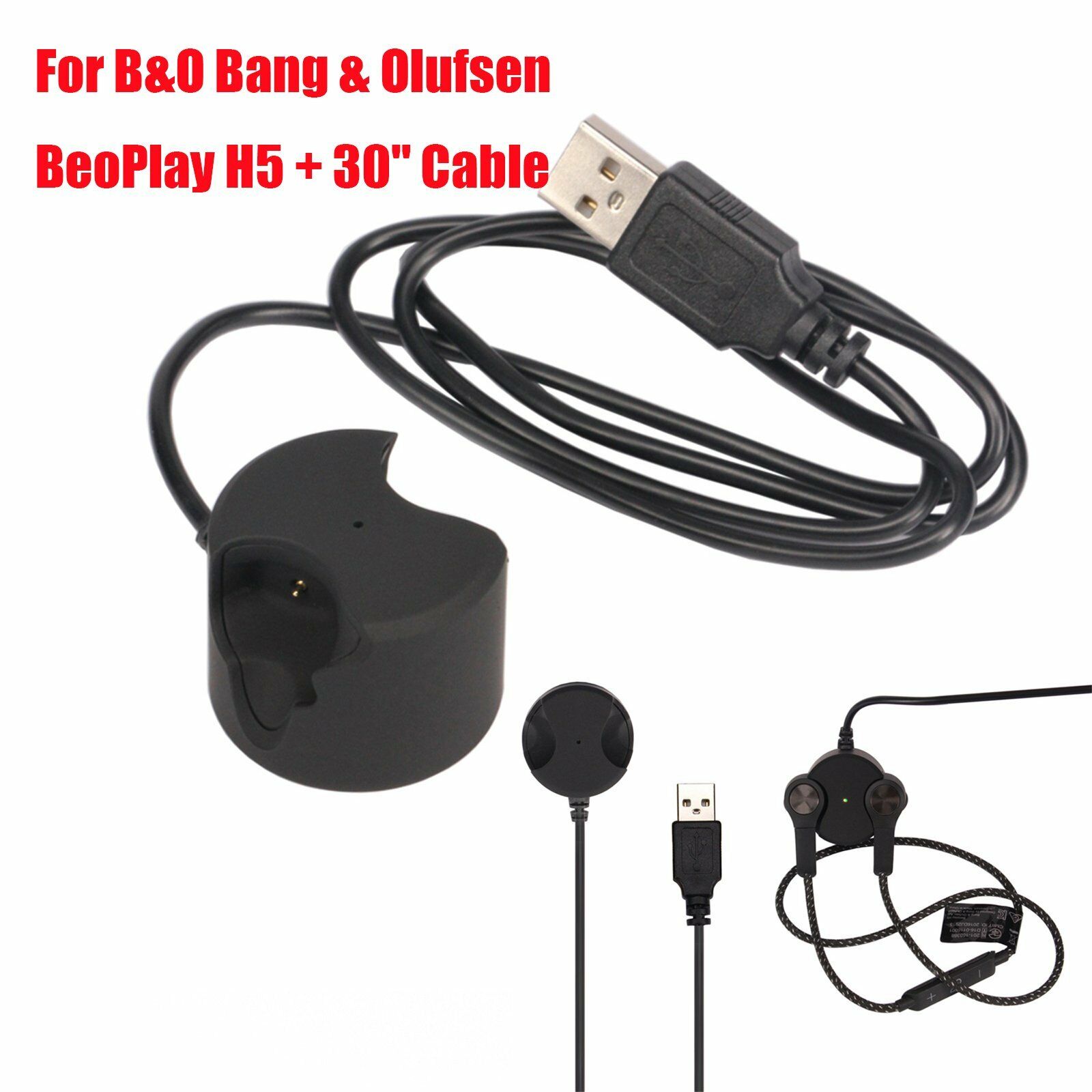 USB Charger Charging Cable Adapter For B&O Bang & Olufsen BeoPlay H5 Headphone