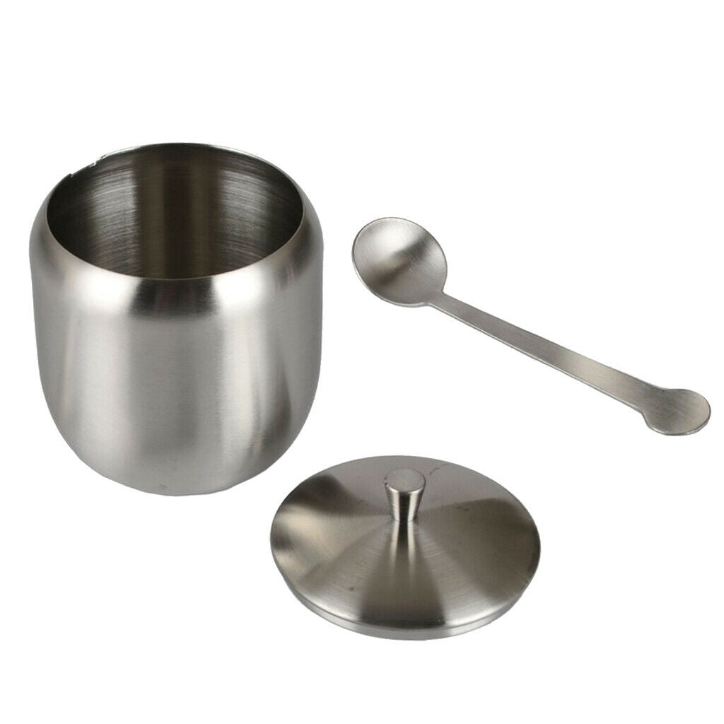 Stainless Steel Spice Jar with Spoon, Salt Pepper Shakers Seasoning Jar Barbecue