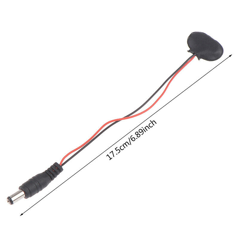 2 Pcs Snap 9V (9 Volt) Battery Clip Connector T Type Black w CableY WF