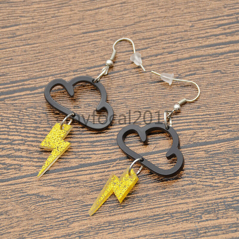 Lightning Cloud Pendant Earrings Fashion Acrylic Ear Studs Hook Decor Jewellery