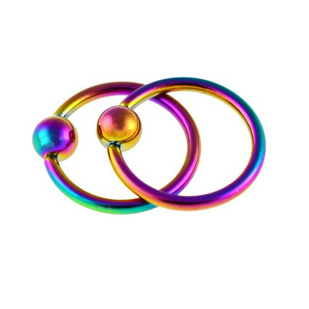 2 Pairs 16G 4mm 316L Stainless Steel Captive Bead Nose Helix Piercing Rings