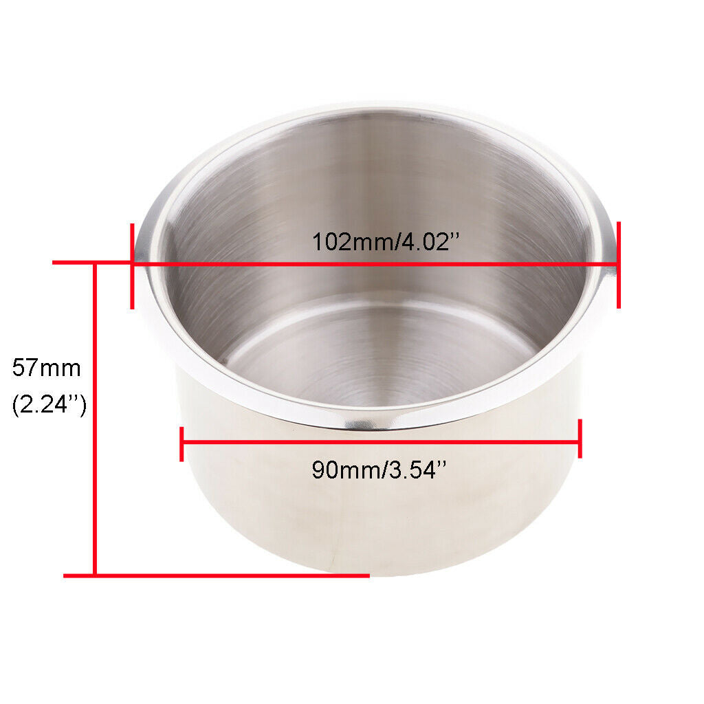 Stainless Steel Recessed Cup Drink Holder for Marine Boat RV Camper