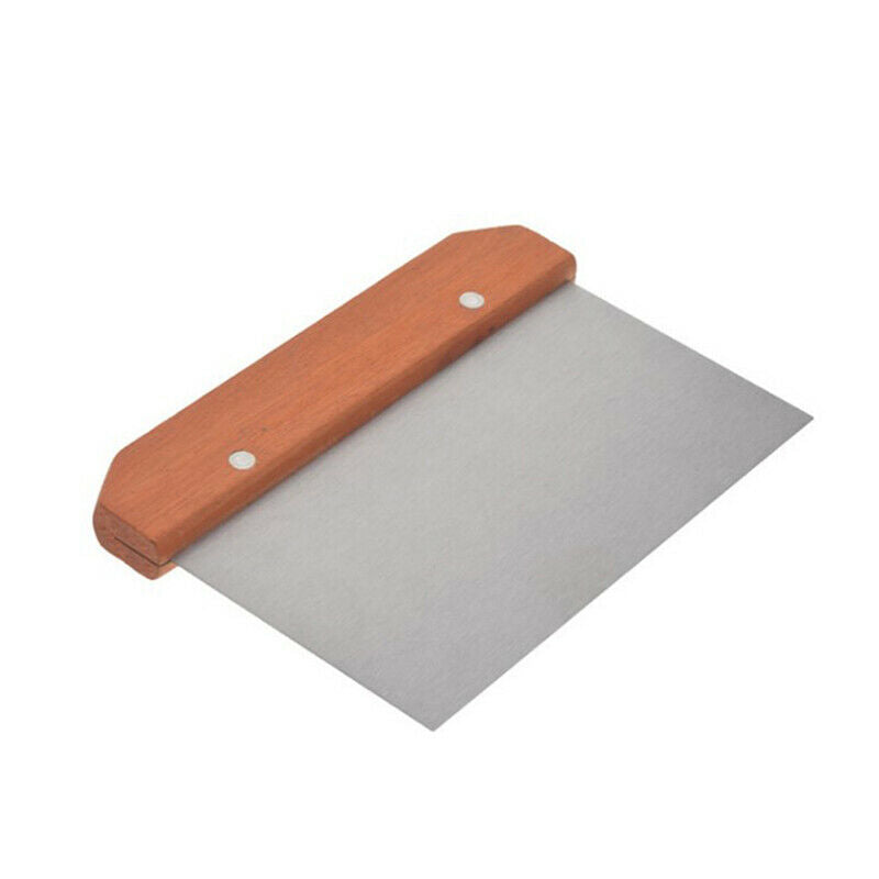 Stainless Steel Cutter With Wooden Handle Scraper Dough Cutter Cake Scrap.l8